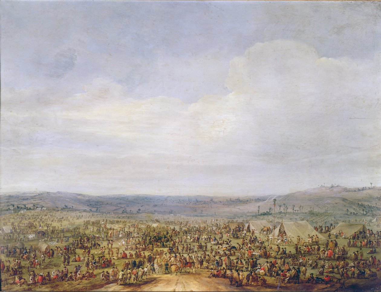 Military Encampment by Robert van den Hoecke