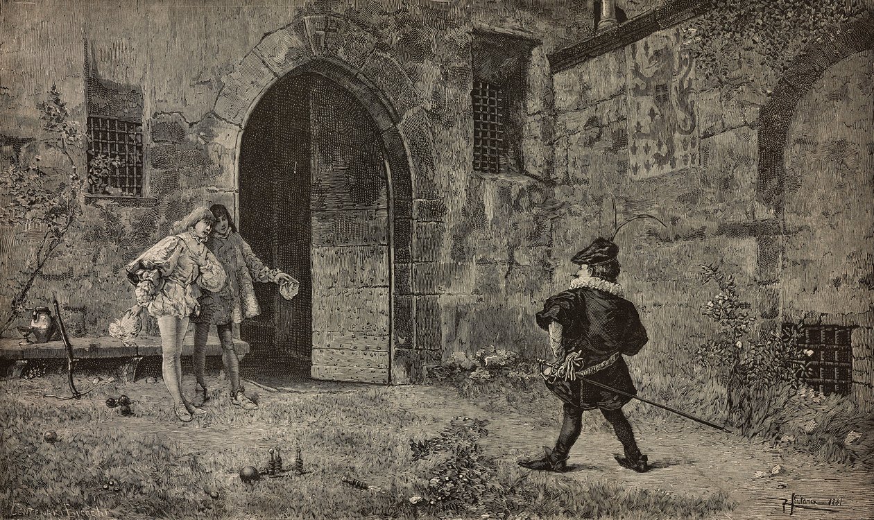 Along Came Gambastorta, Engraving from a Painting by Roberto Fontana, from L