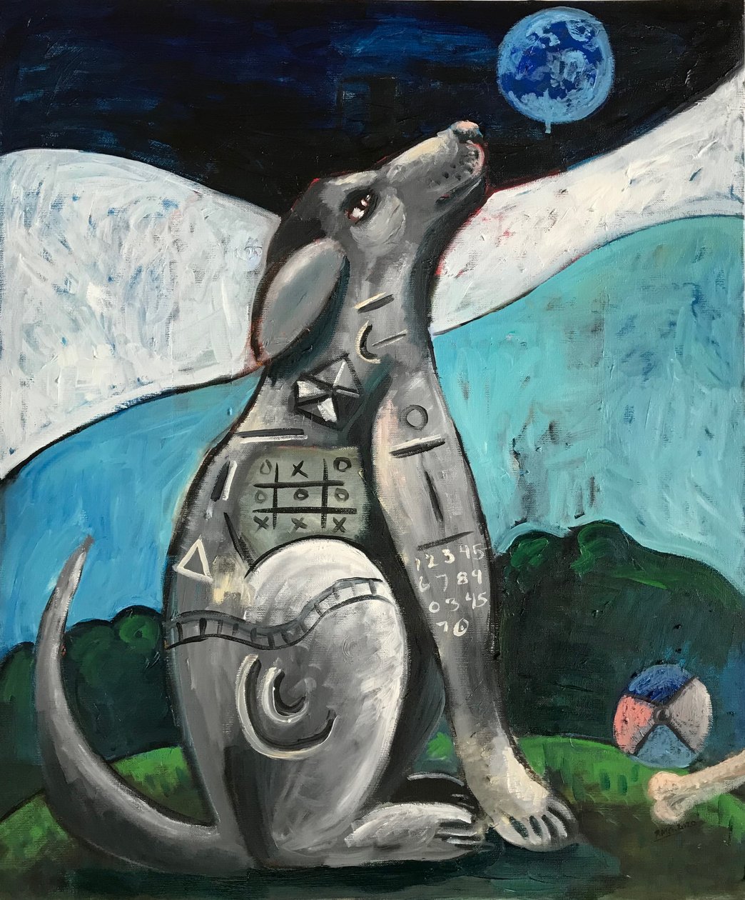The Dog and the Blue Moon by Roberto Munguia