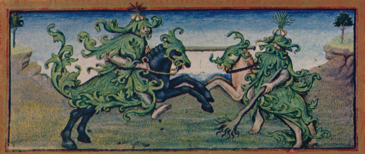 May - Wild Men Jousting, 15th Century, 1939 by Robinet Testard