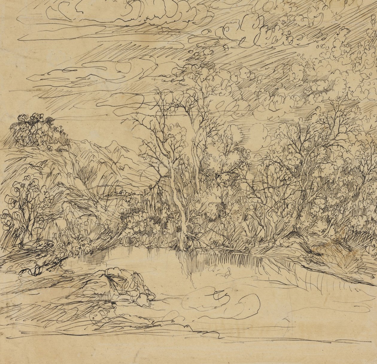 Bank of a Pond by Rodolphe Bresdin