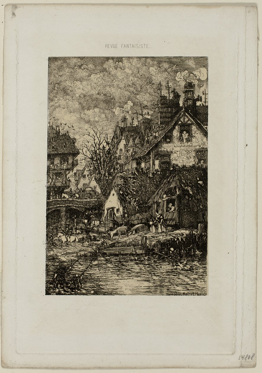 Entering a Village, from Revue Fantaisiste by Rodolphe Bresdin