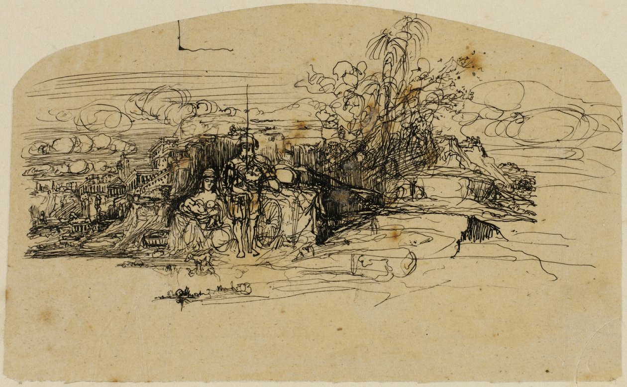Rest with the Guard by Rodolphe Bresdin