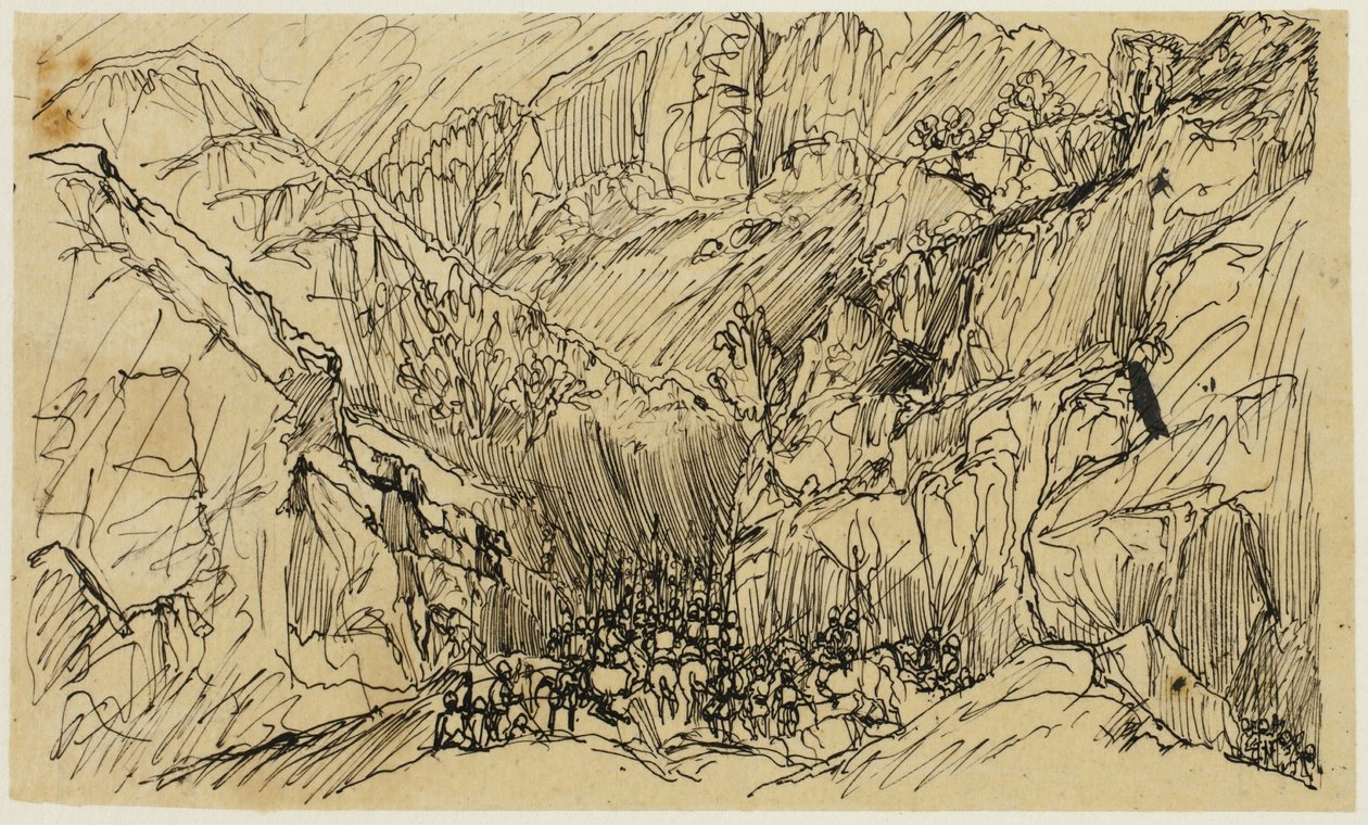 Troops in the Pass by Rodolphe Bresdin