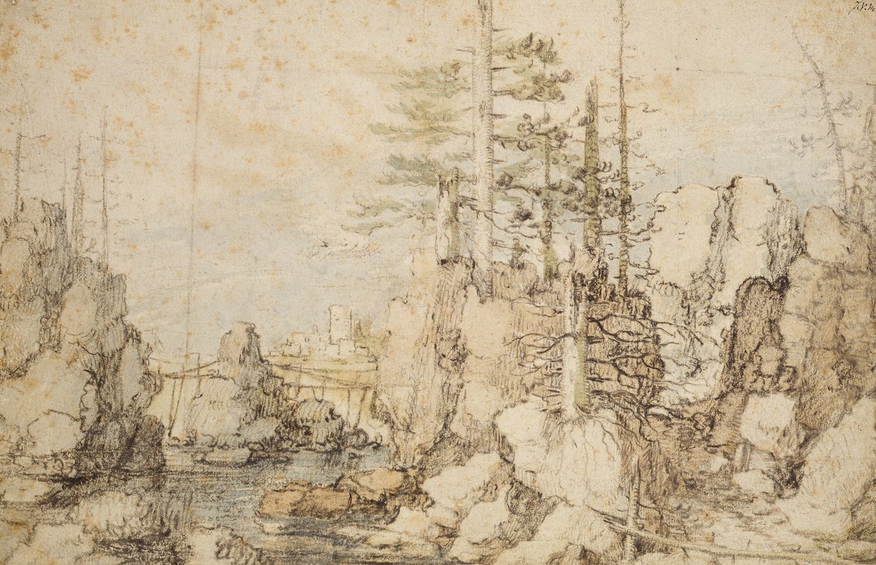 Wooded and Rocky Landscape, c.1606-07 by Roelandt Jacobsz. Savery