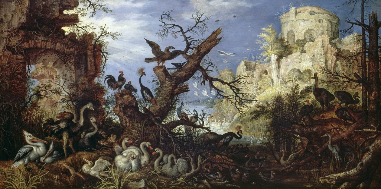 Landscape with birds by Roelandt Jacobsz. Savery