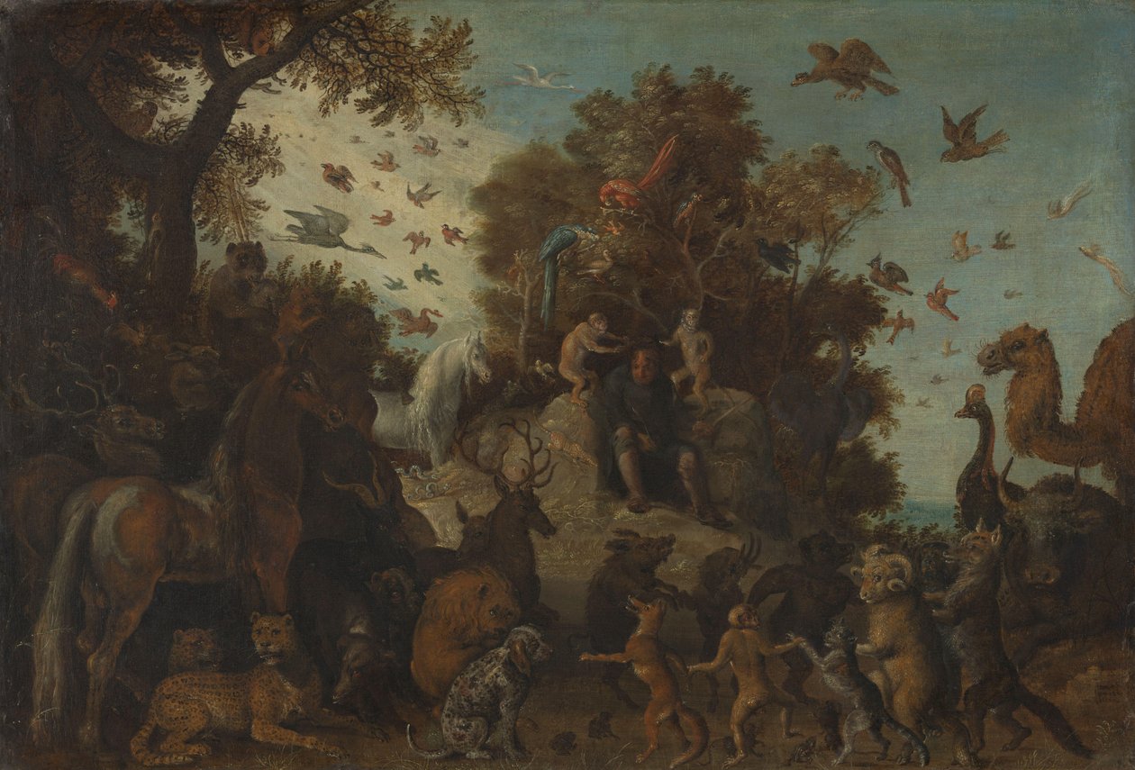 The Poet Crowned by Two Apes at the Feast of the Animals by Roelant Savery (workshop of)