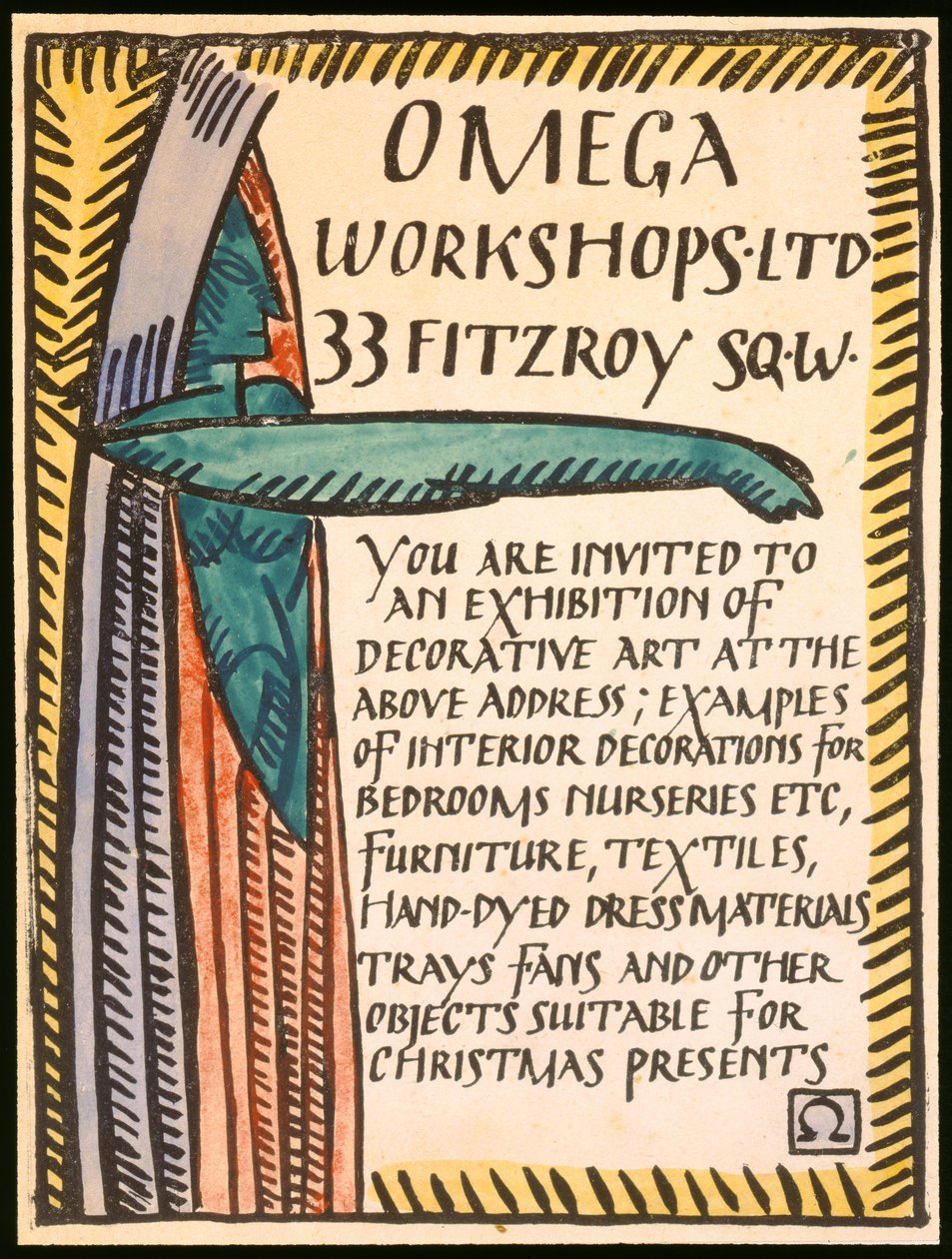 Invitation for the Omega Workshop by Roger Eliot Fry