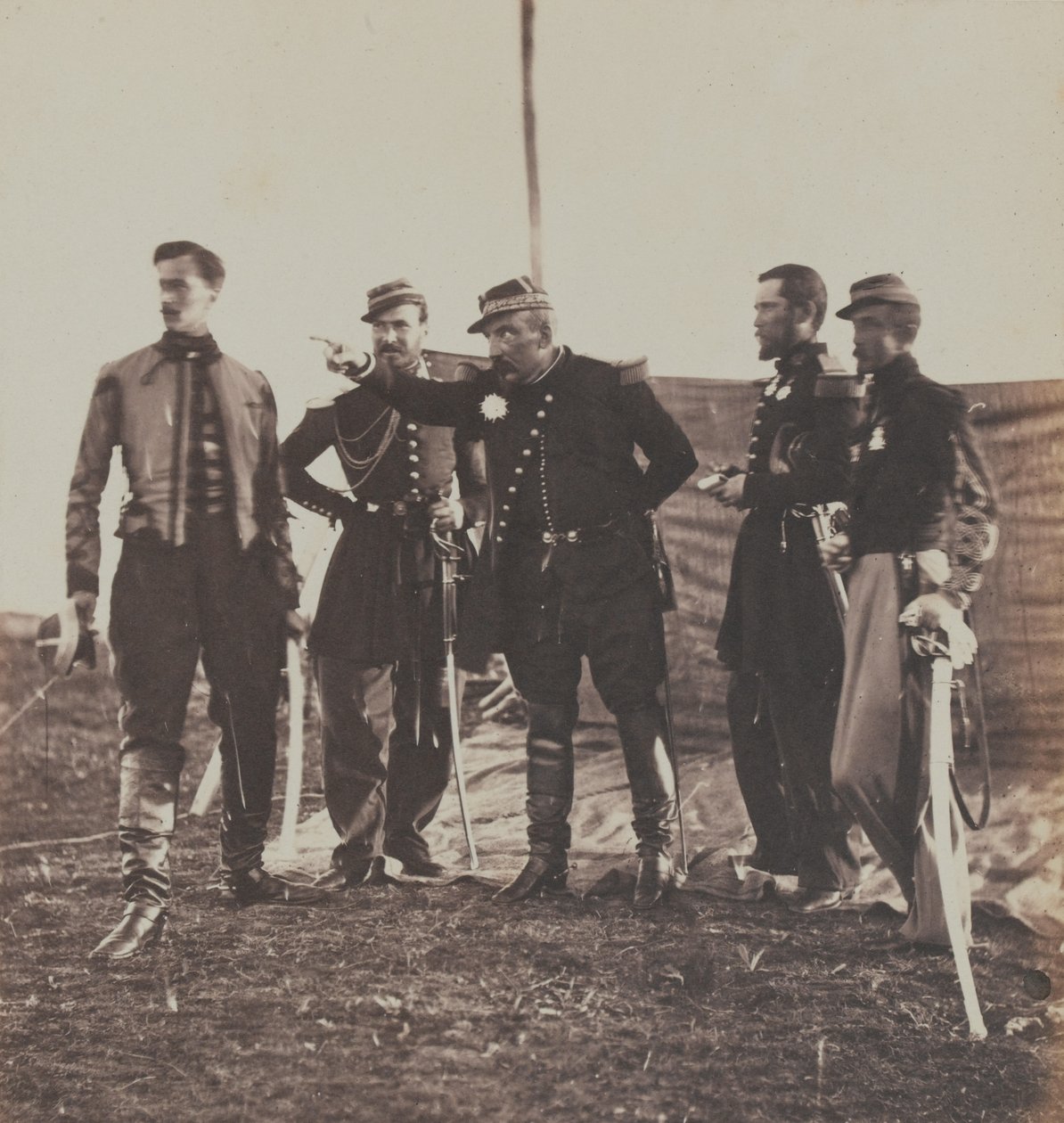 General Bosquet and Staff, 1855 by Roger Fenton