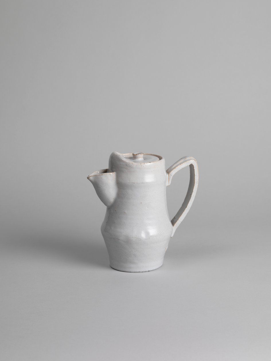 White tin-glazed coffee pot, 1914-15 by Roger Eliot Fry