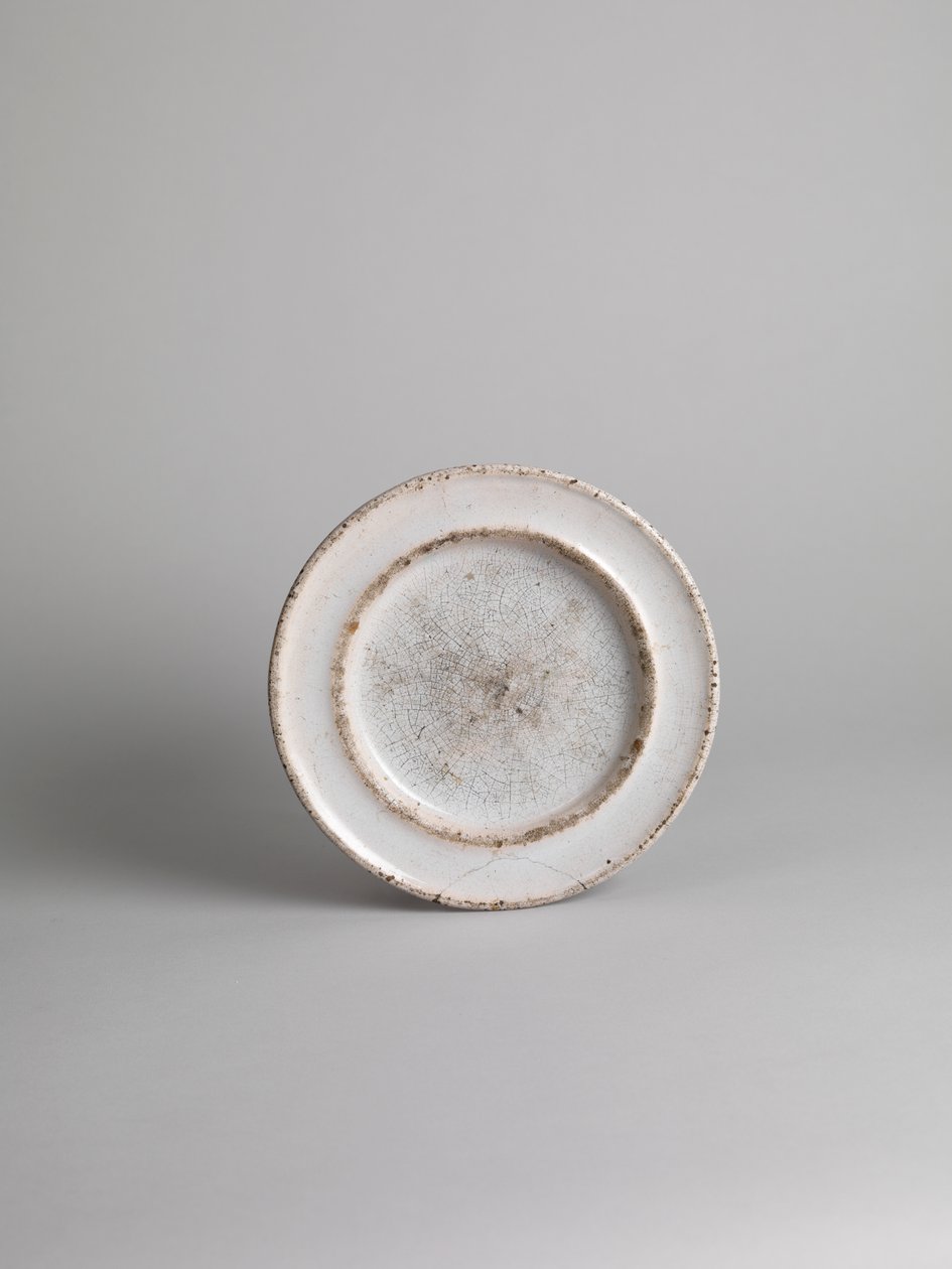White Tin-Glazed Side Plate; Blue Glazed Side or Fruit Plate by Roger Eliot Fry
