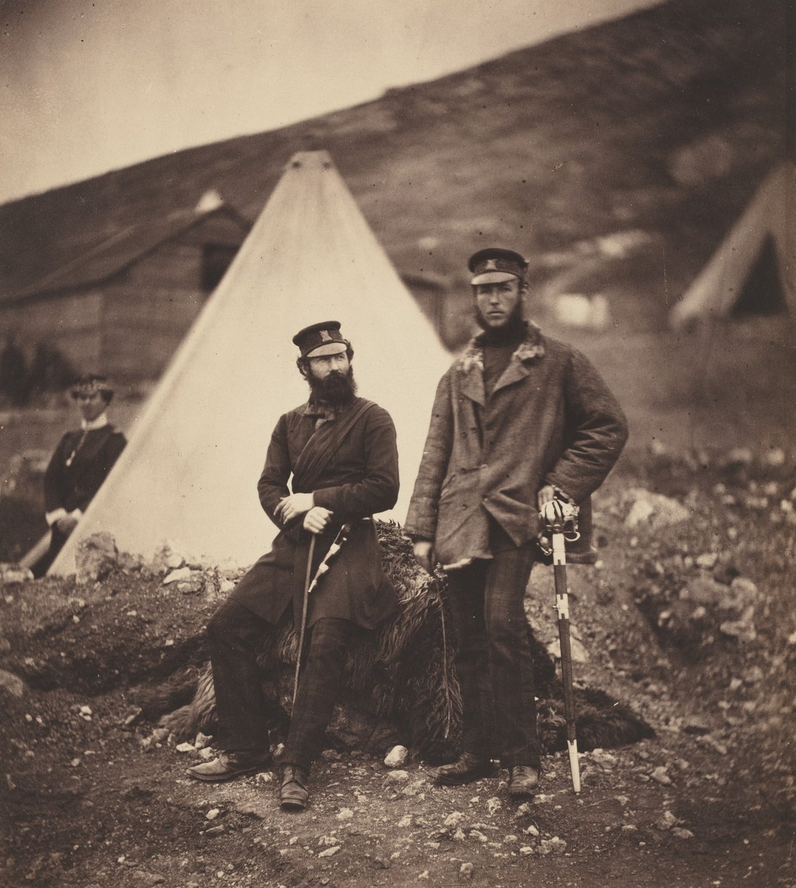Captain Graham and Captain MacLeod, 42nd Regiment, 1855, Printed 1856 by Roger Fenton