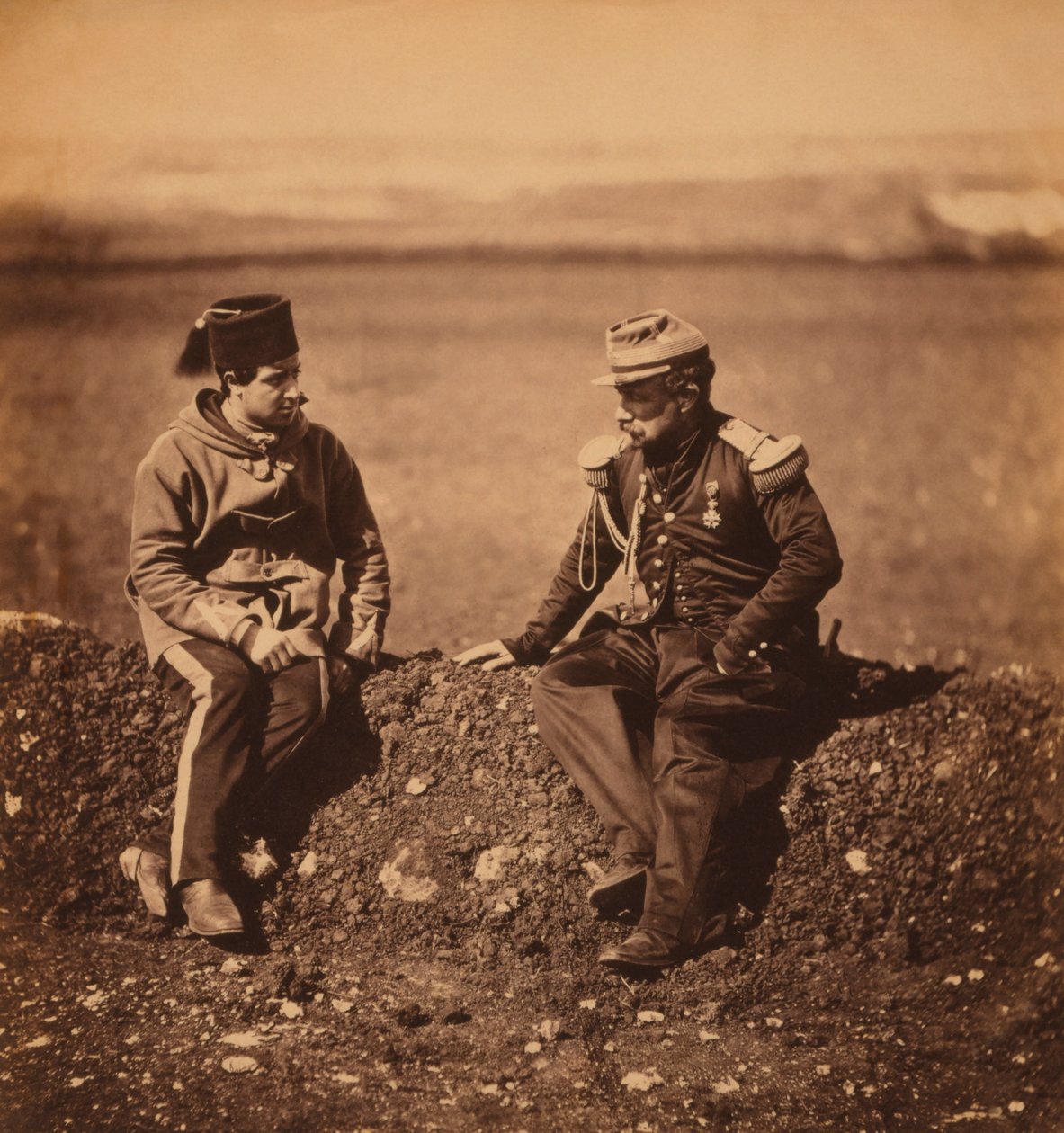 French General Cisse, Chief-of-Staff to General Pierre Bosquet, and Aide-de-Camp, Portrait during Crimean War, Crimea, Ukraine by Roger Fenton