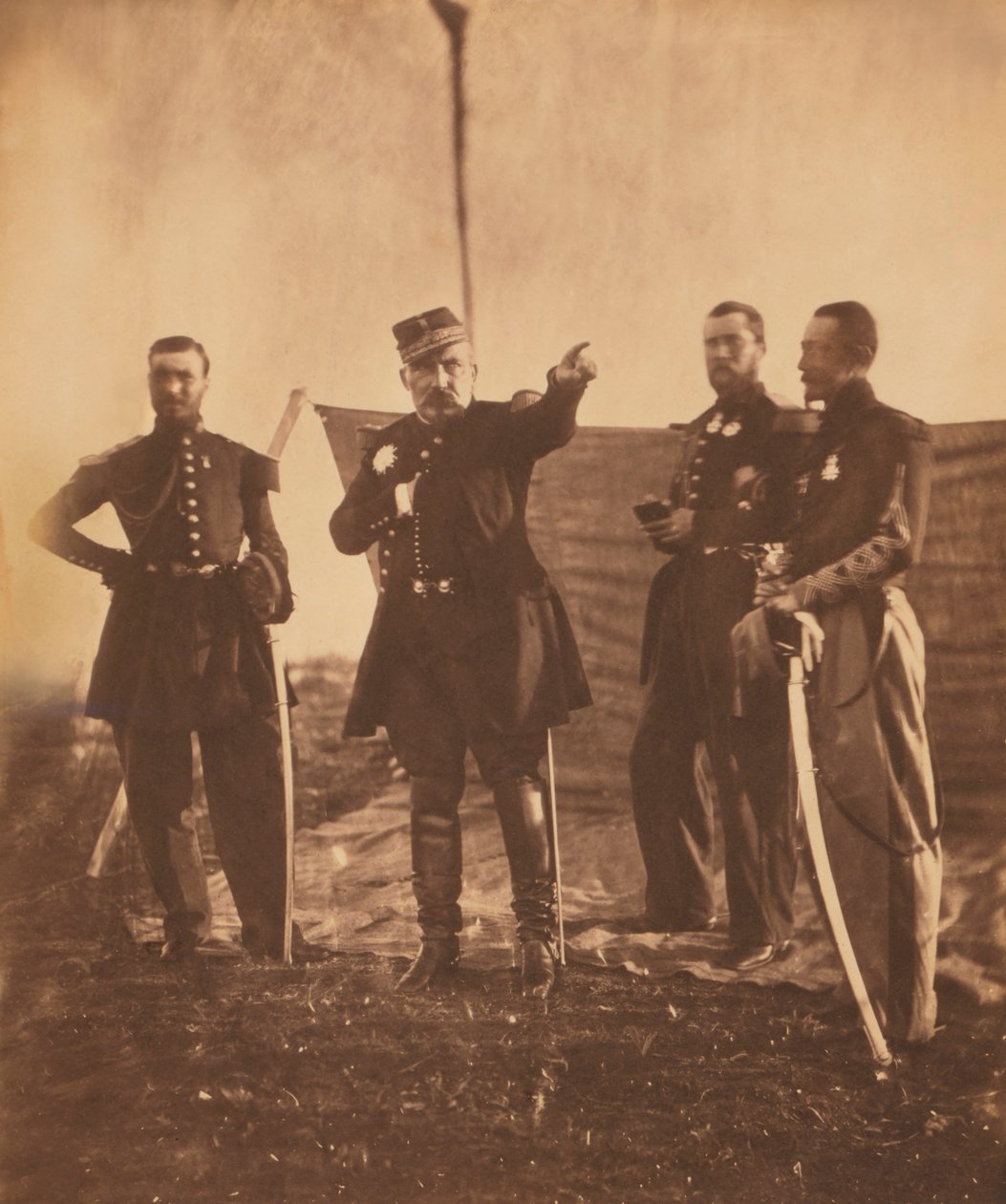 French General Pierre Bosquet Giving Orders to his Staff, Crimean War, Crimea, Ukraine by Roger Fenton