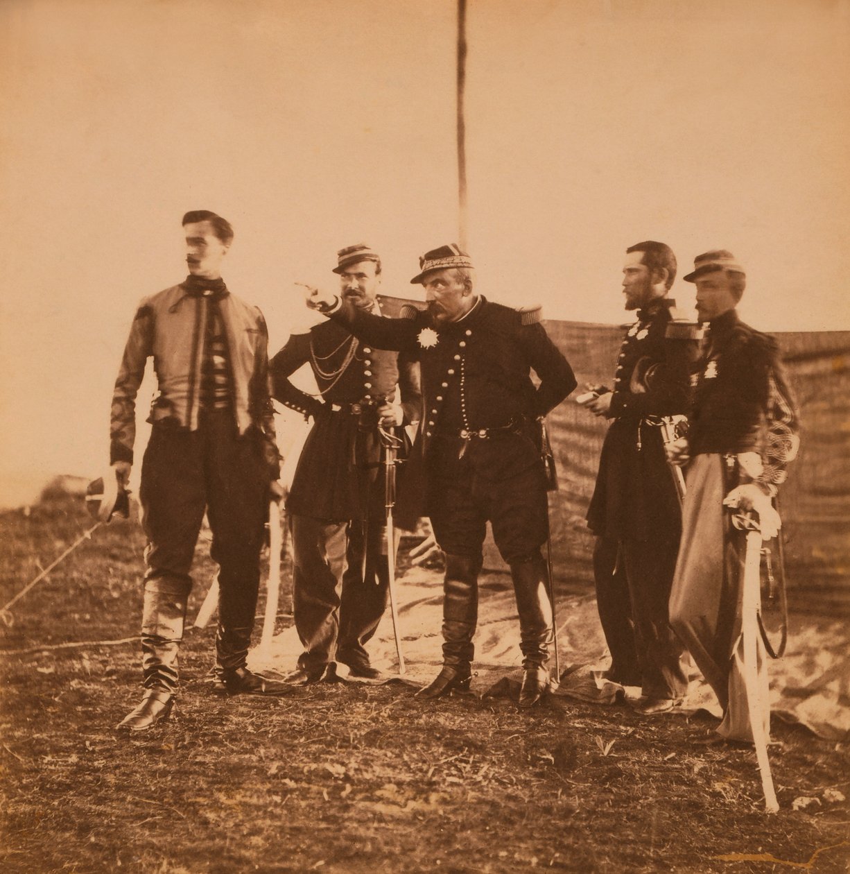 French General Pierre Bosquet Giving Orders to His Staff, Crimean War, Crimea, Ukraine by Roger Fenton