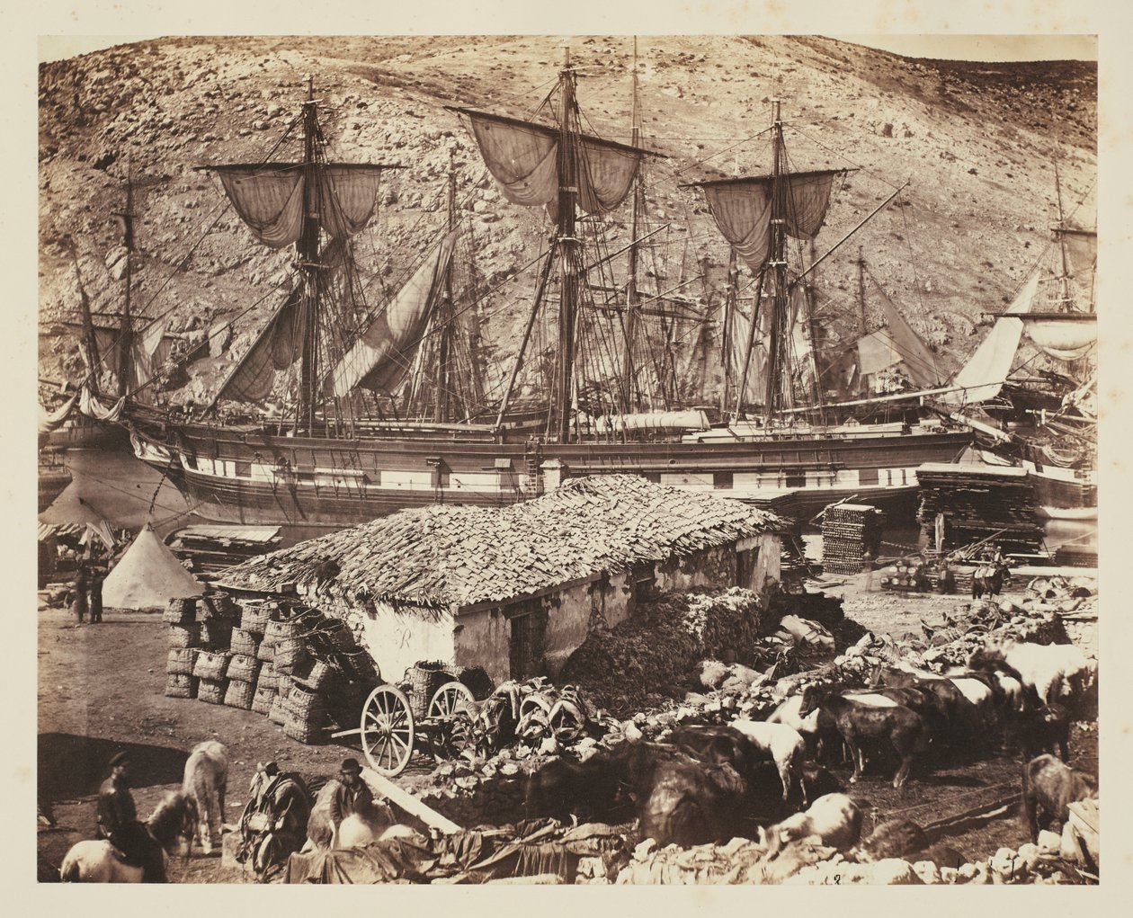 Harbor of Balaklava, The Cattle Pier by Roger Fenton
