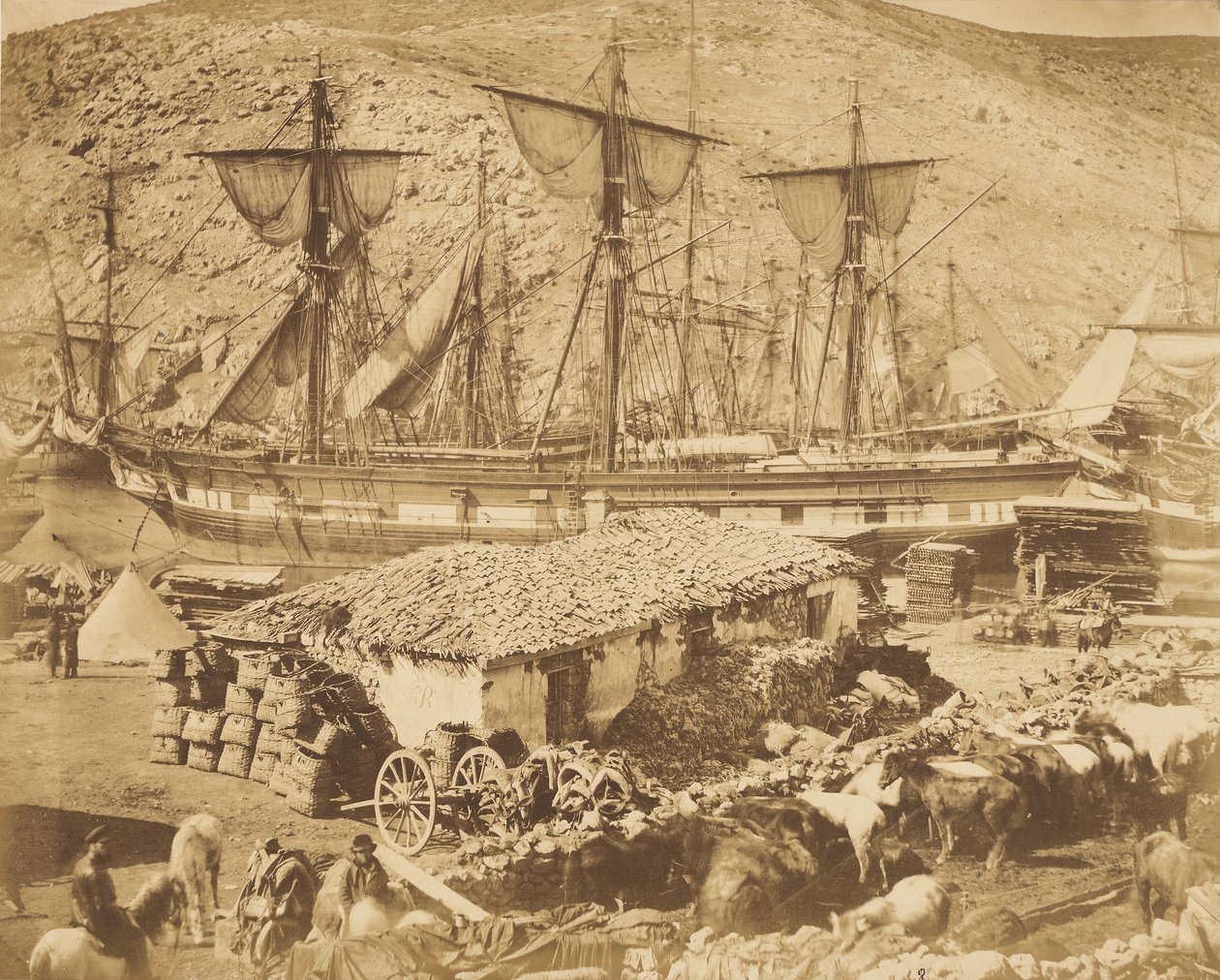 Harbour of Balaklava, The Cattle Pier by Roger Fenton