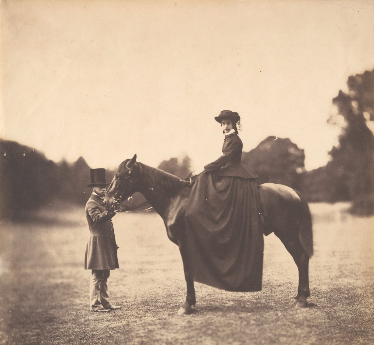 Lady on Horseback, 1850s by Roger Fenton