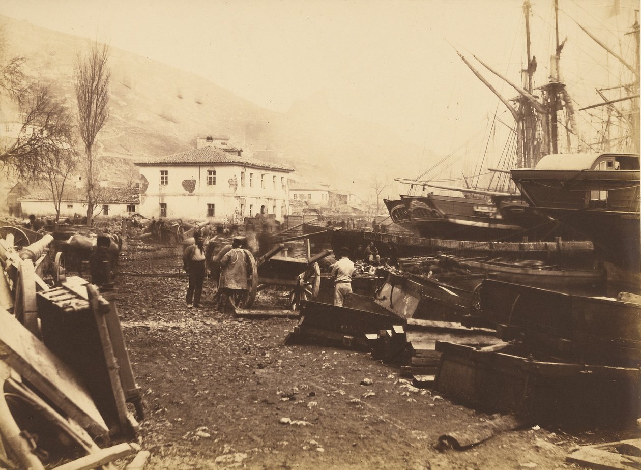 Landing Place, Ordnance Wharf, Balaklava by Roger Fenton