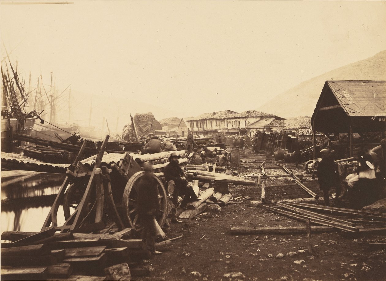Landing Place Railway Stores, Balaklava by Roger Fenton