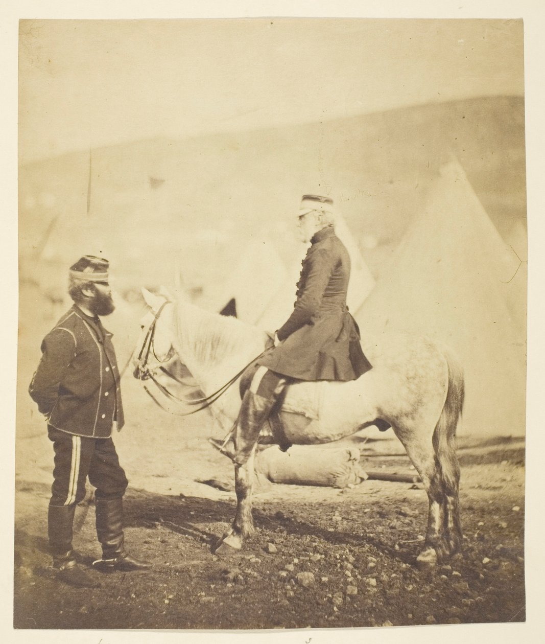Sir James York Scarlett (1799-1880), General, led Charge of Heavy Brigade, Balaclava (left); Edward William Lowe (1820-1880), General (right); Taken at the Crimea by Roger Fenton