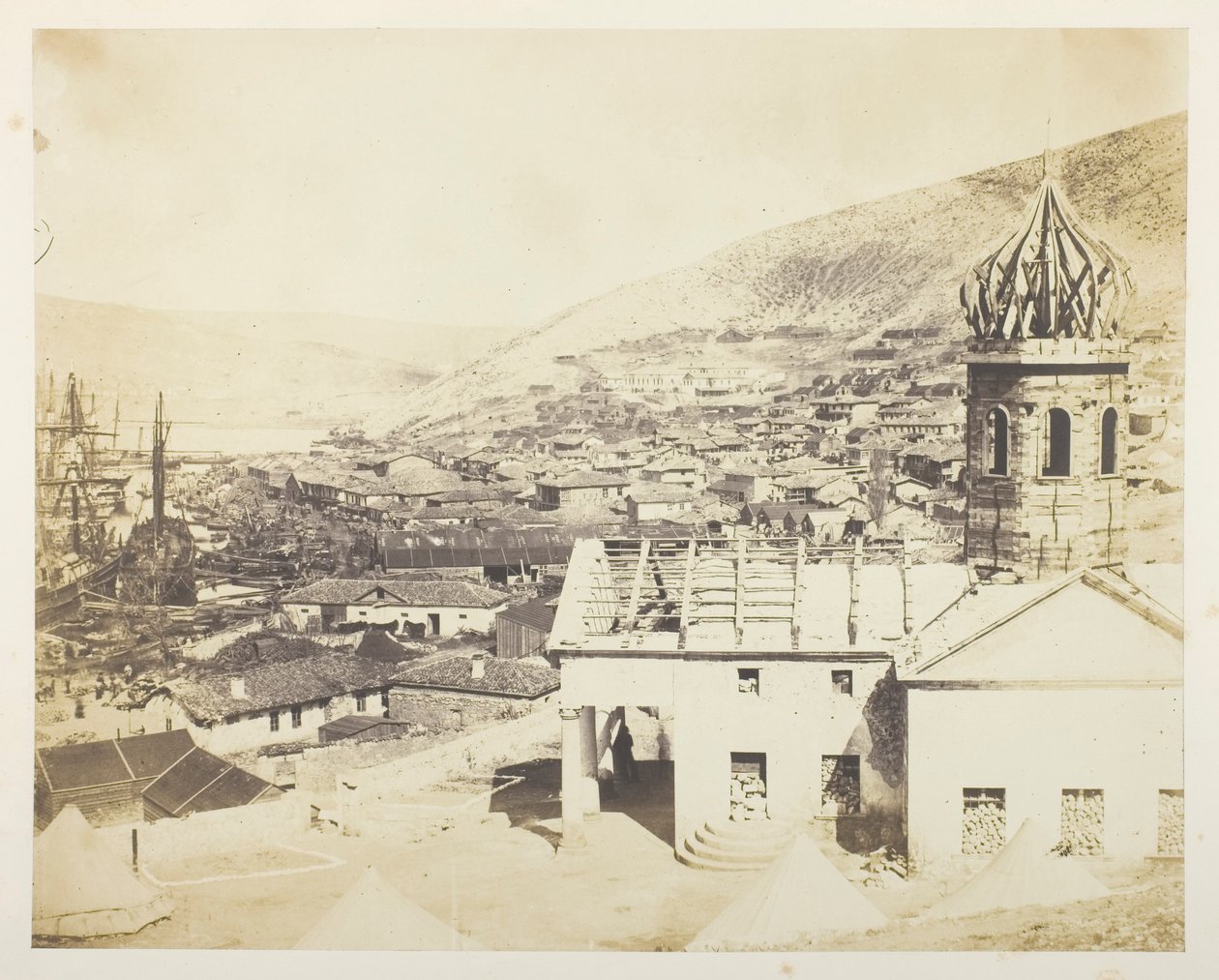 The Russian Church and Town of Balaklava by Roger Fenton