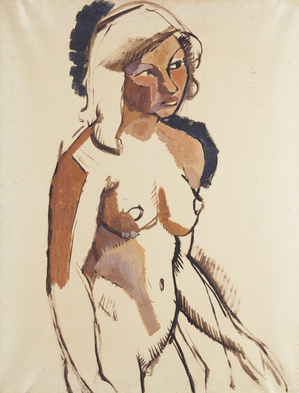 The Italian Girl, three quarter length, Looking to the Right by Roger de La Fresnaye