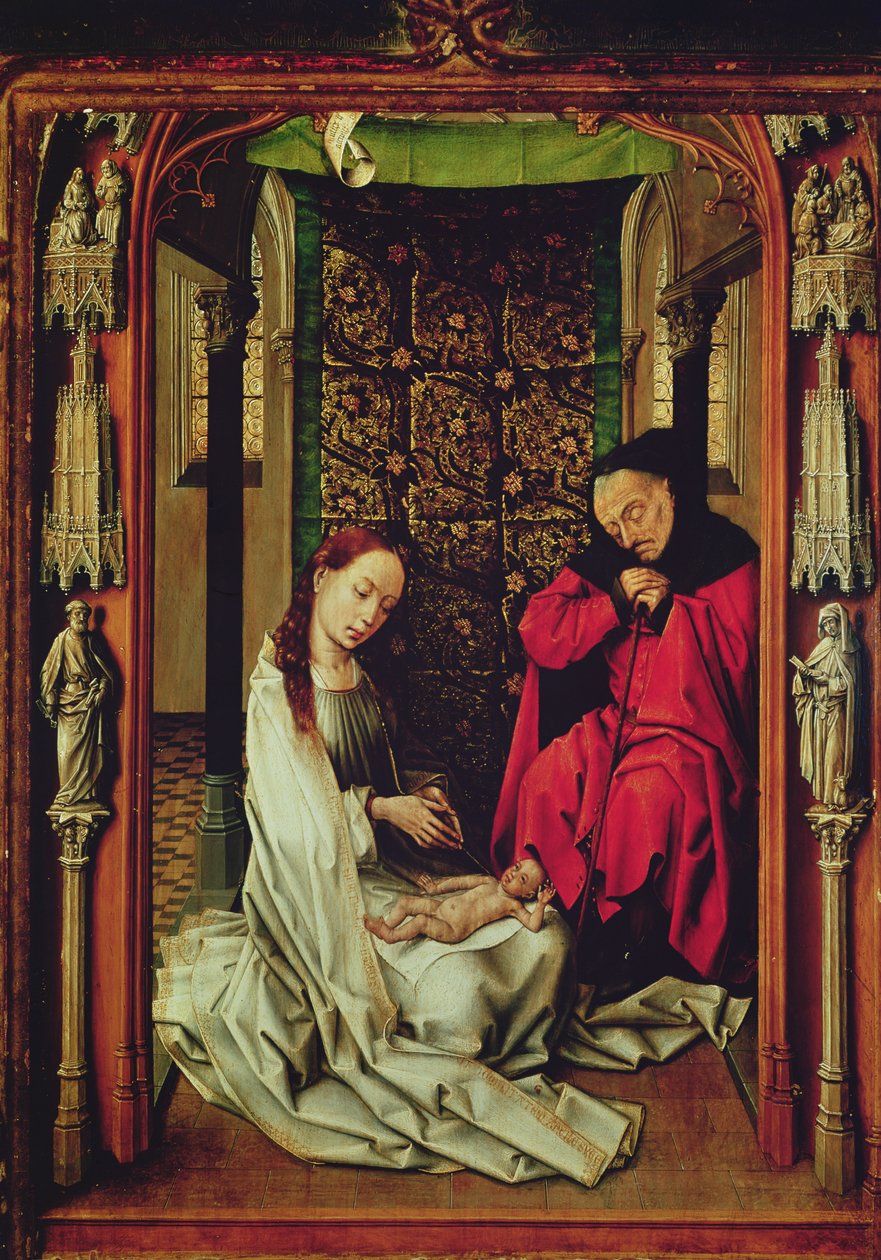 The Nativity, left wing of a triptych by Rogier van der Weyden