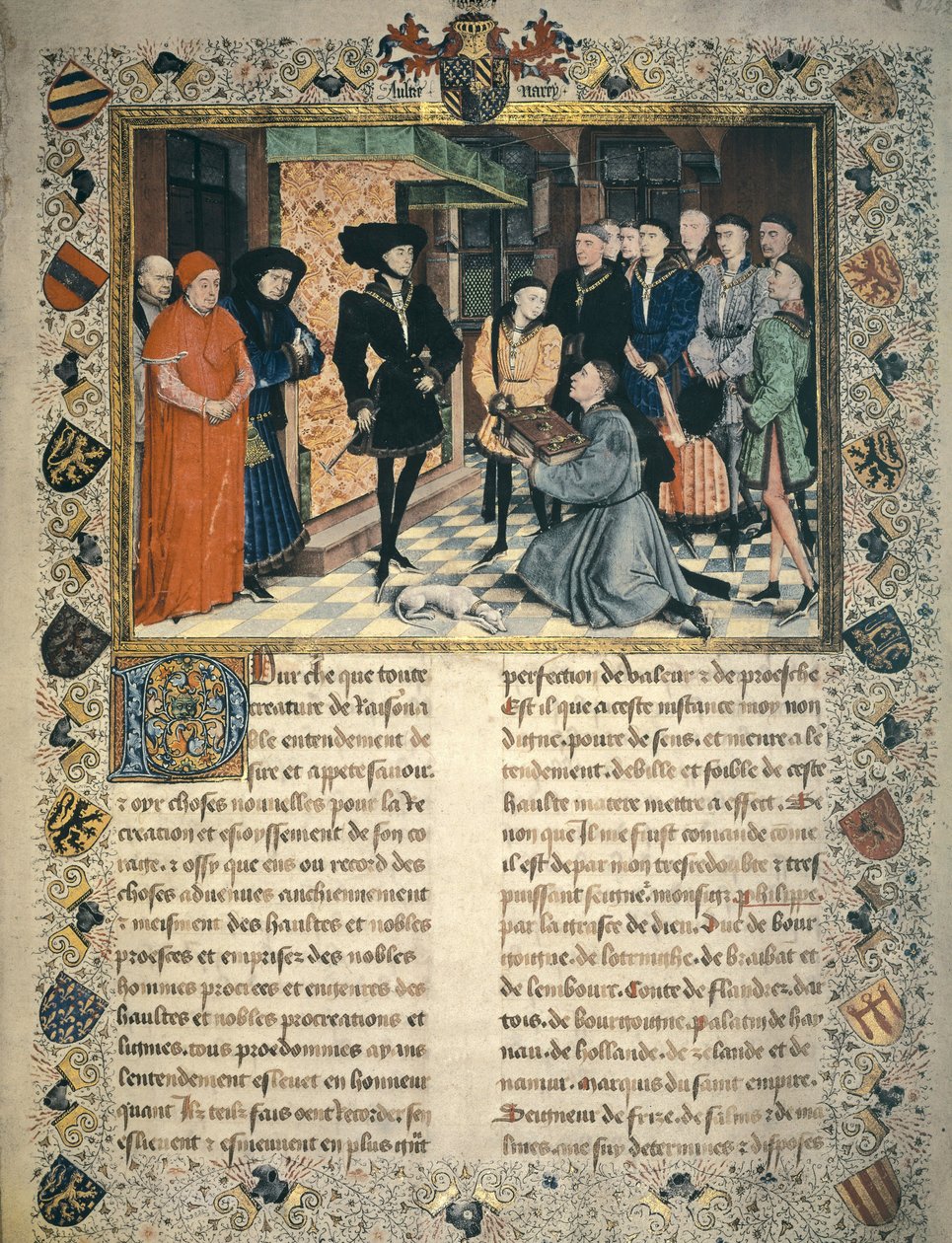 Jean Wauquelin Presents the Translation of the Chronicles of Hainaut to Philip III of Burgundy by Rogier van der Weyden