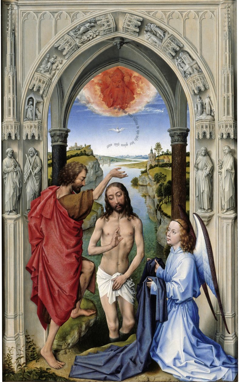 The Baptism of Christ The Altar of St. John, middle panel, ca 1455 by Rogier van der Weyden