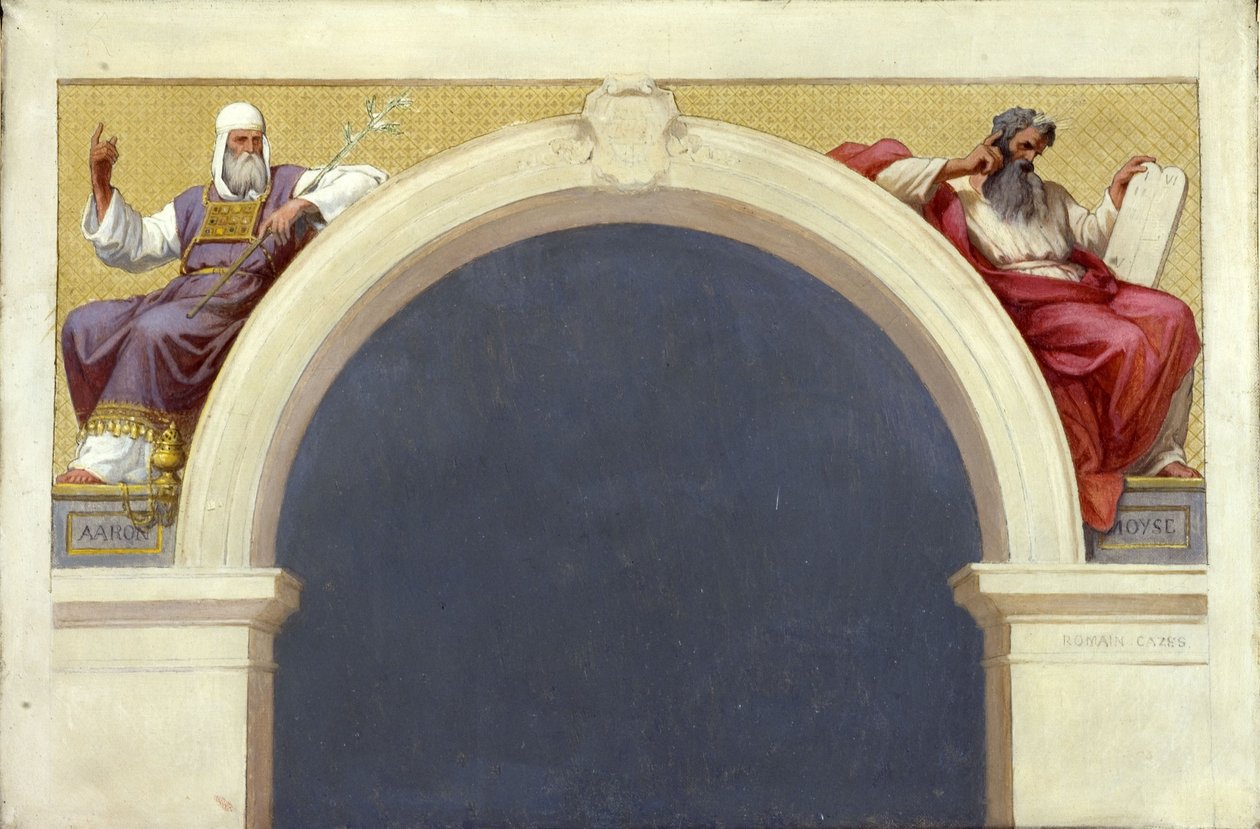 Sketch for Saint-François-Xavier Church: Moses and Aaron, between 1874 and 1876 by Romain Cazes