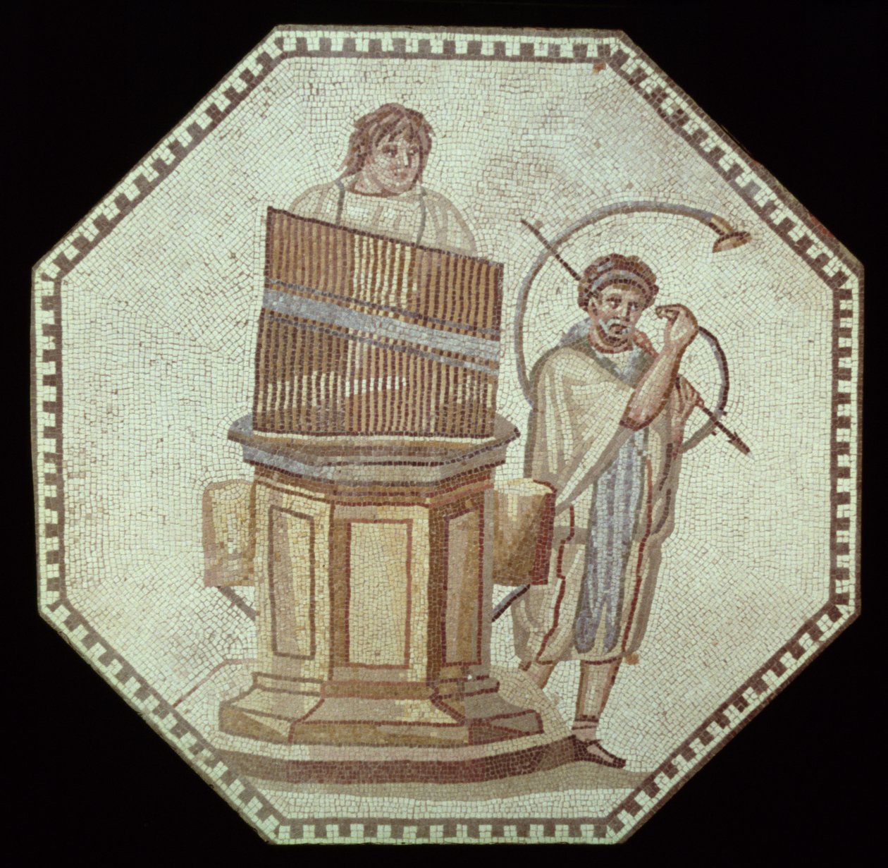 An Organist and a Horn Player Entertain at a Gladiator Match by Roman