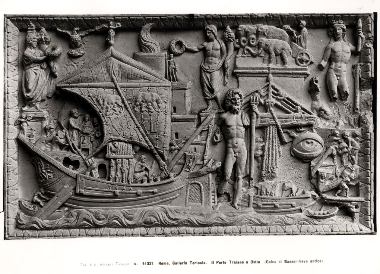 Arrival of a ship in Trajans Port, Ostia by Roman
