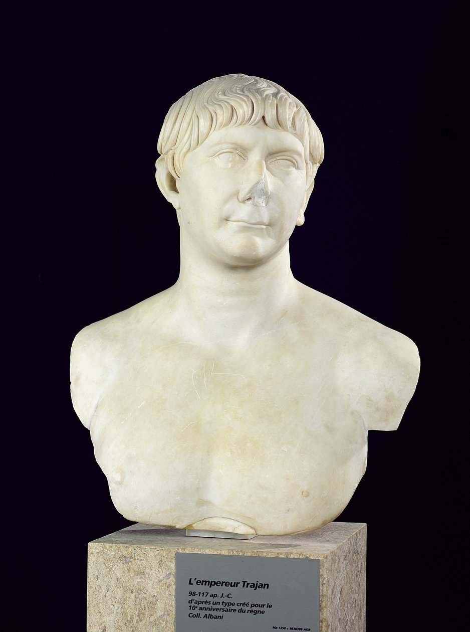 Bust of Trajan (53-117) c.108 by Roman