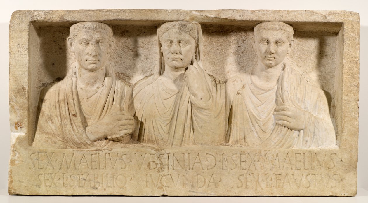 Funerary Monument for Sextus Maelius Stabilio, Vesinia Iucunda, and Sextus Maelius Faustus by Roman