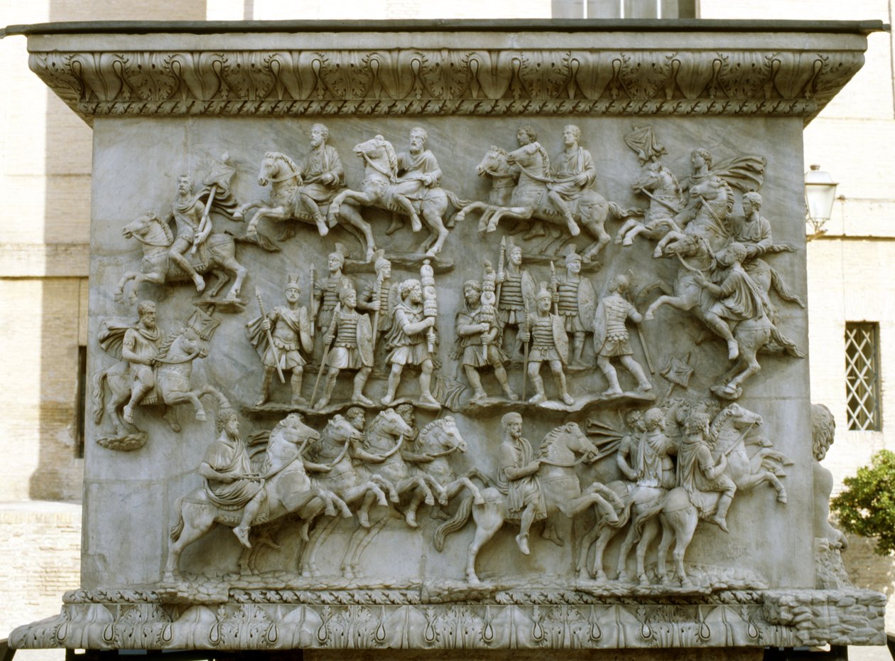 Military parade, from the base of the Column of Antoninus Pius, c.161 by Roman
