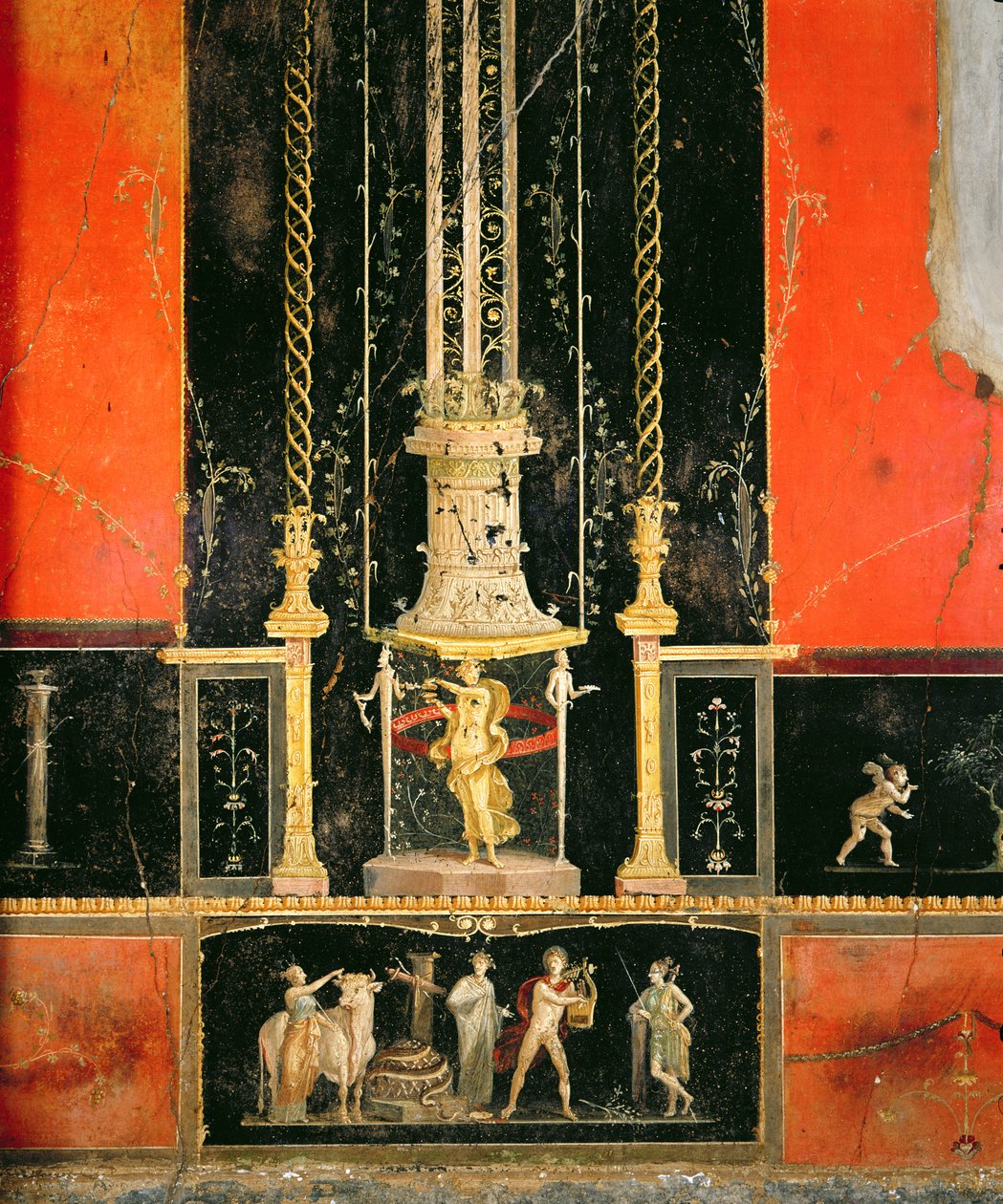 Mythological and decorative details from the East Wall in the Lover