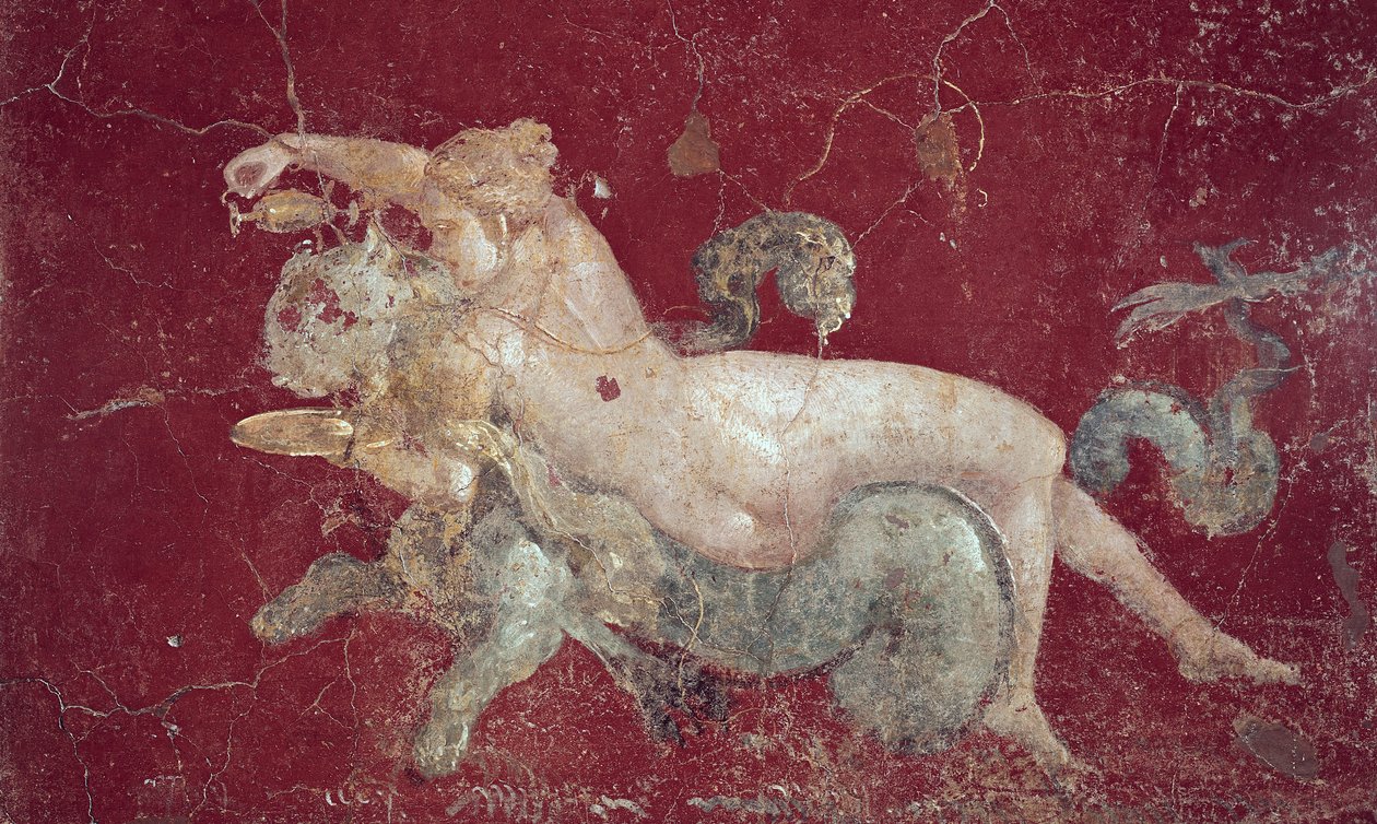 Nereid astride a sea tiger, from Stabiae, before 79 AD by Roman