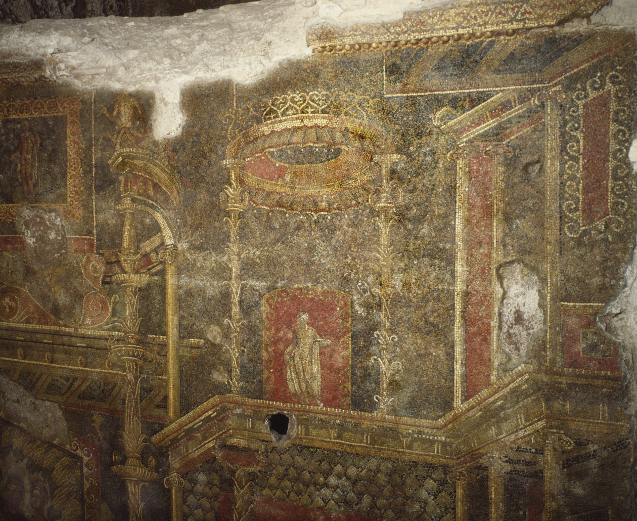 Remains of an ancient building below the barracks of the Cuirassiers at the Quirinale, Rome by Roman