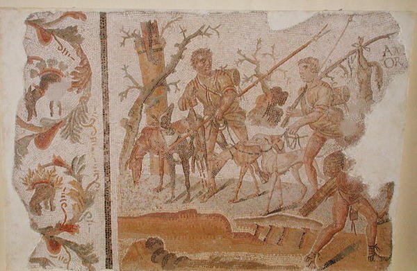 Return from the hunt, from Medeina (ancient Althiburos) c.280-290 by Roman