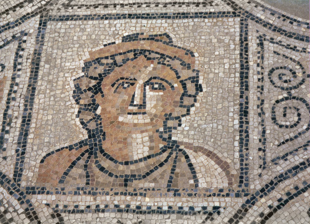 Roman woman, from floor of a house by Roman