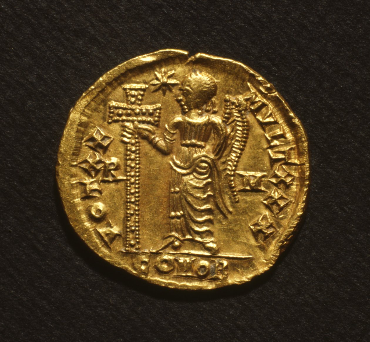 Solidus of Galla Placidia, 425-50 by Roman: Fine art print