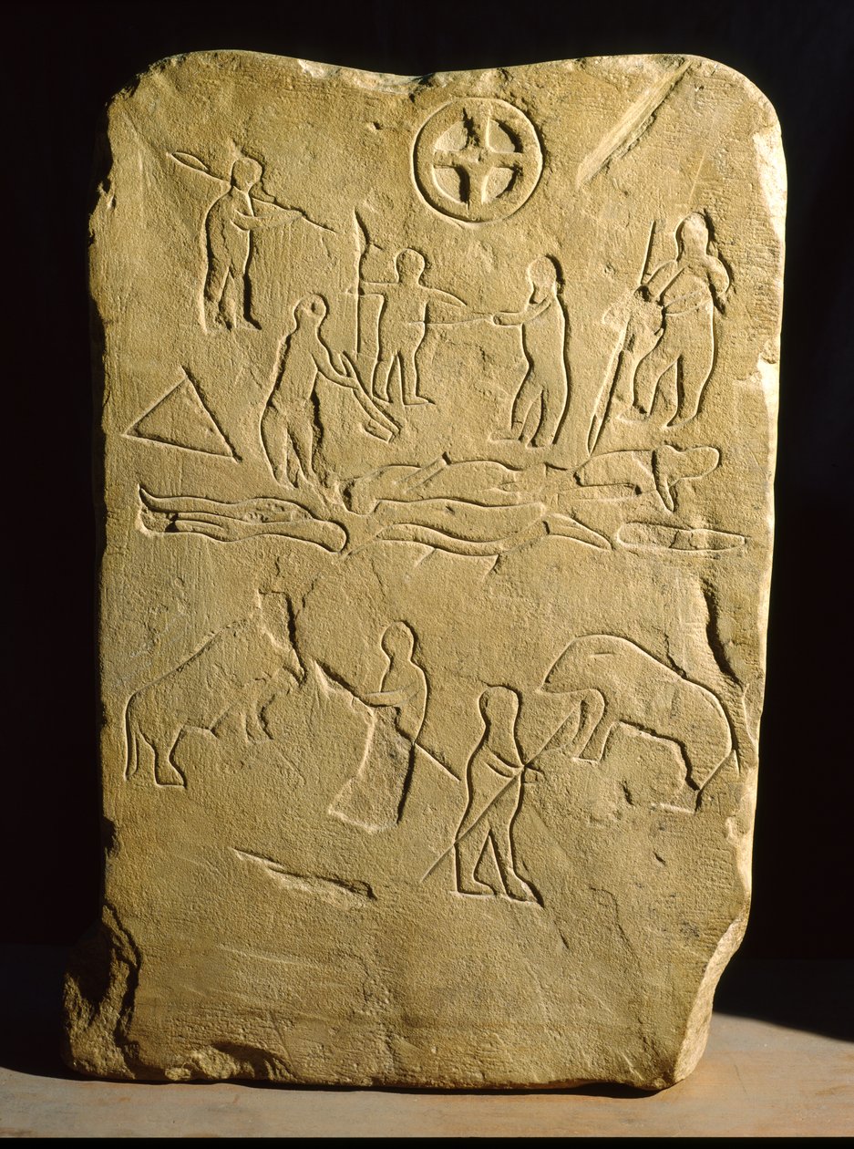 Stela with Scenes of Combat and Hunting, from Novario by Roman
