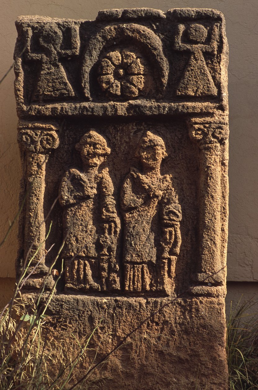 Stela with two human figures by Roman