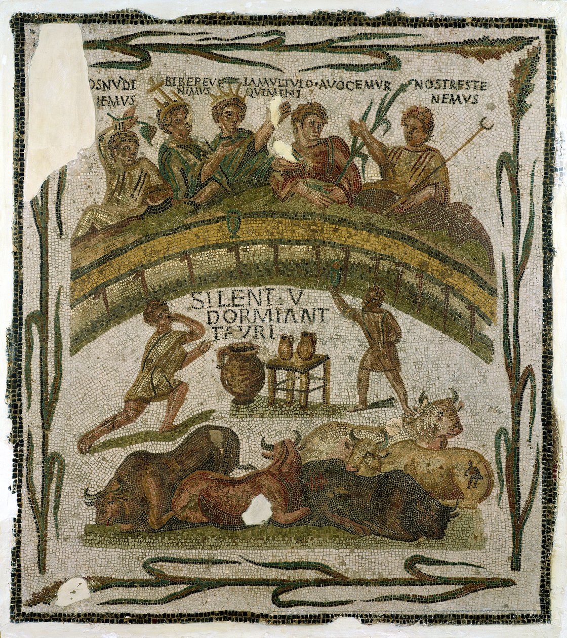 The Costume Banquet, from El-Jem c.200-220 by Roman
