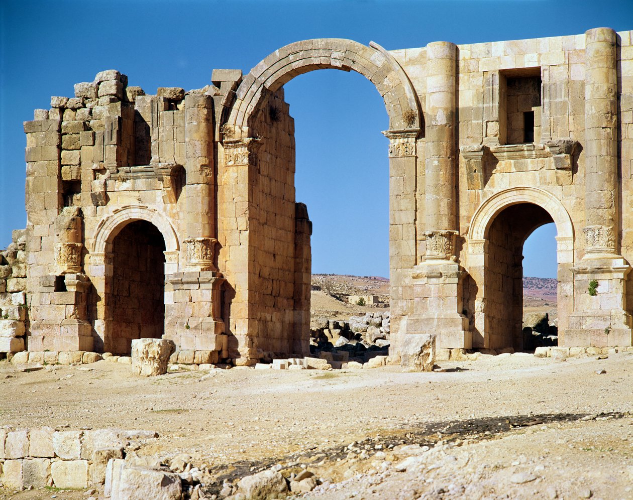 View of the Triumphal Arch, built c.129 AD by Roman