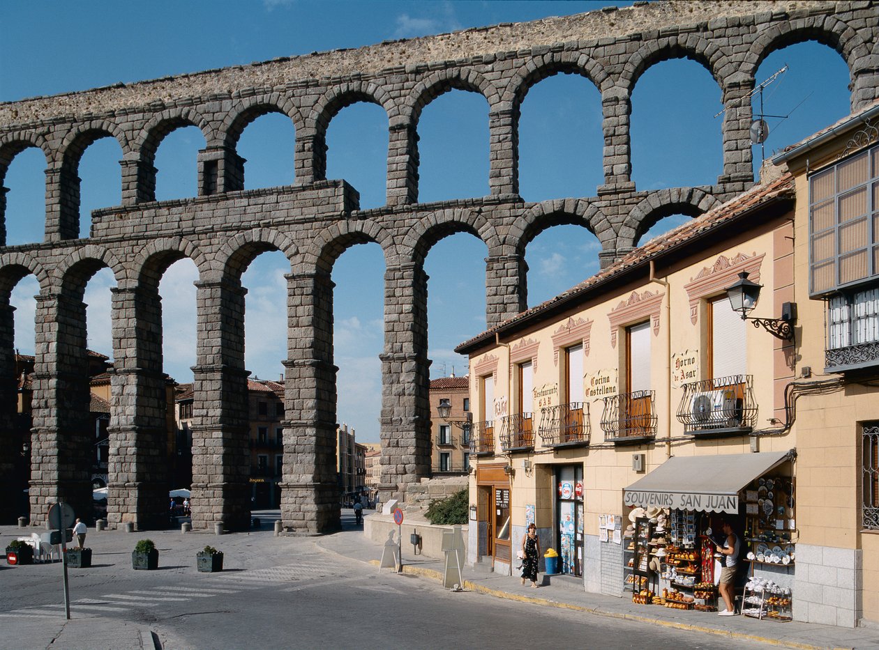 View of the north end of the Roman Aqueduct by Roman