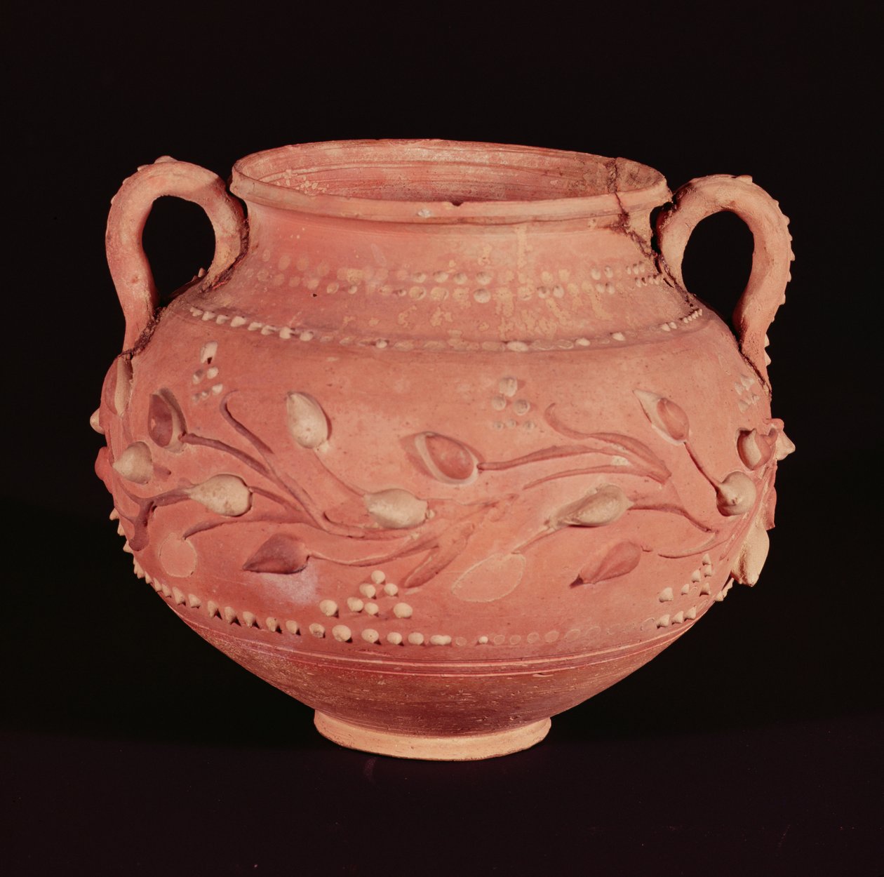 Bowl, with slip decoration, found at Coptos, Upper Egypt by Roman Period Egyptian