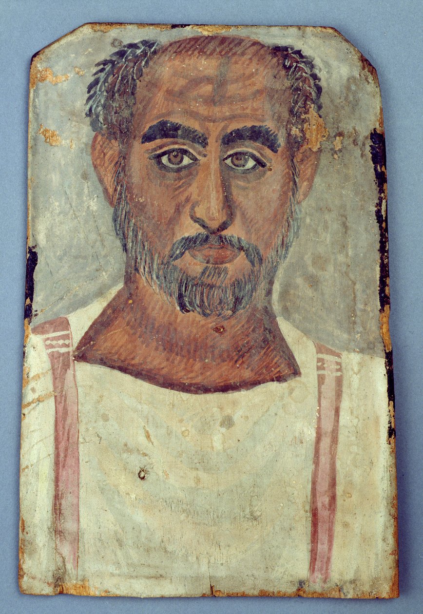 Mummy Portrait of a Man by Roman Period Egyptian