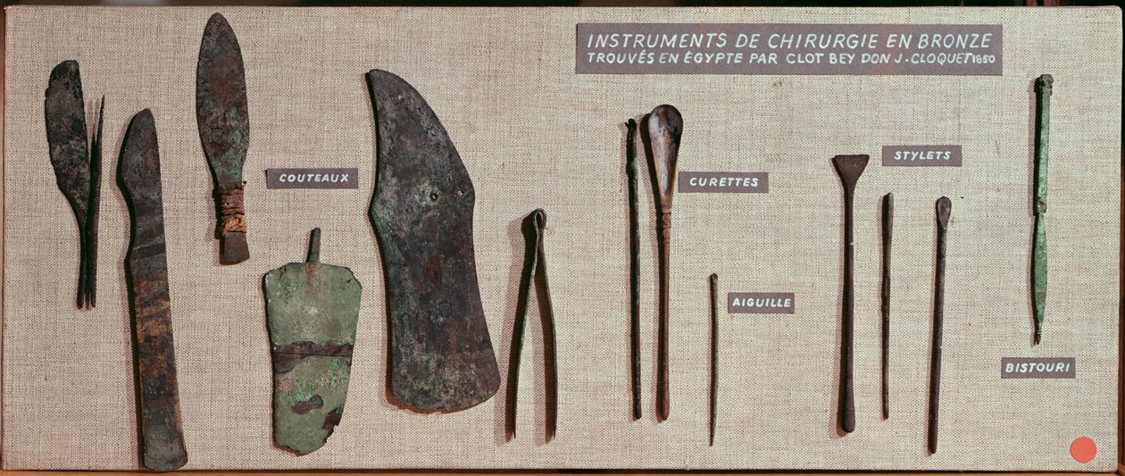 Surgical Instruments, Found in Egypt by Antoine Barthelemy Clot Bey by Roman Period Egyptian